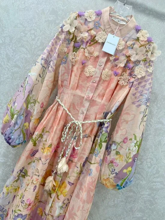 Zimmermann Women Floral V-Neck Long Dress - Picture 6 of 8